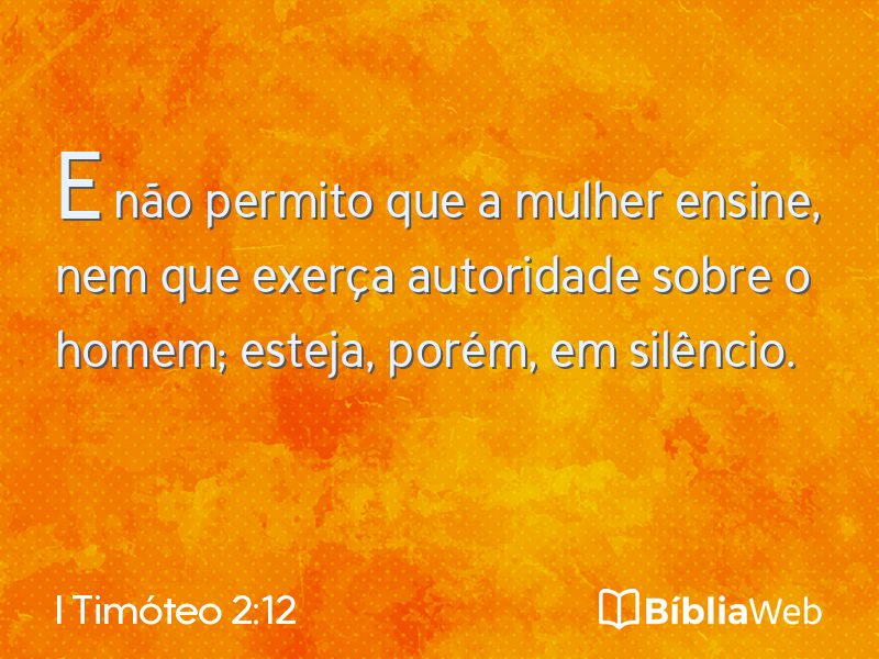 I Timóteo 2:12 em imagem para compartilhar