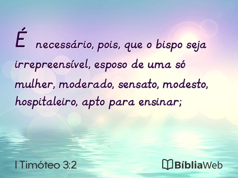 I Timóteo 3:2 em imagem para compartilhar