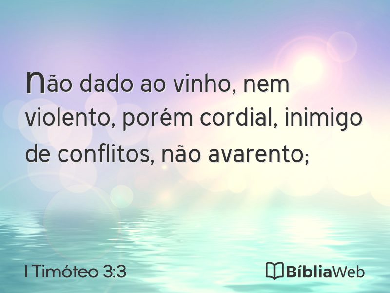 I Timóteo 3:3 em imagem para compartilhar