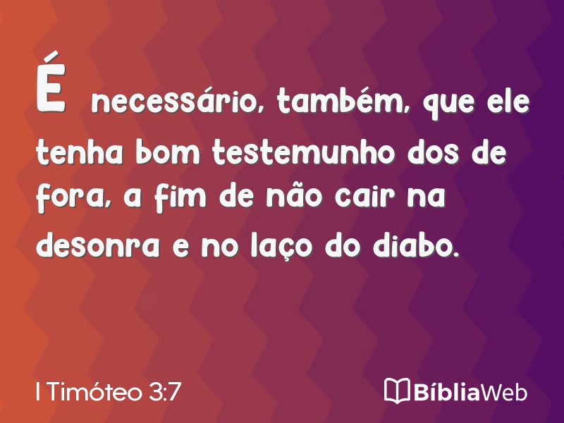 I Timóteo 3:7 em imagem para compartilhar