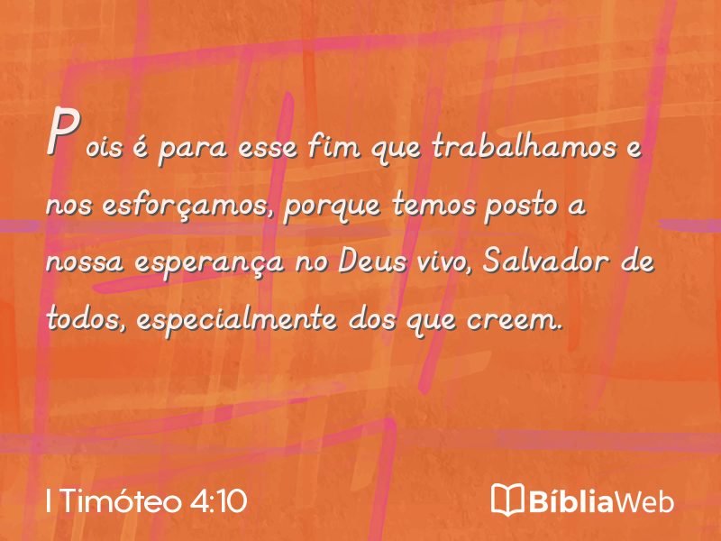 I Timóteo 4:10 em imagem para compartilhar