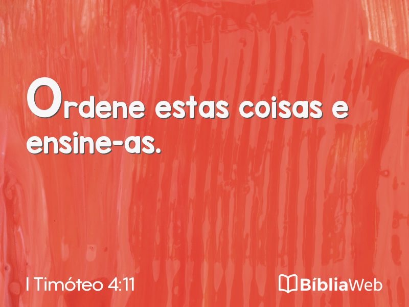 I Timóteo 4:11 em imagem para compartilhar