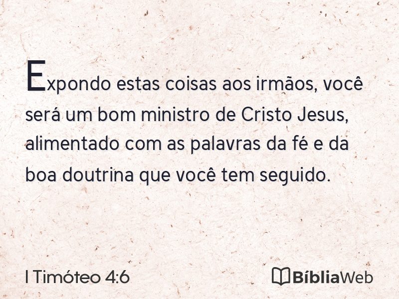 I Timóteo 4:6 em imagem para compartilhar