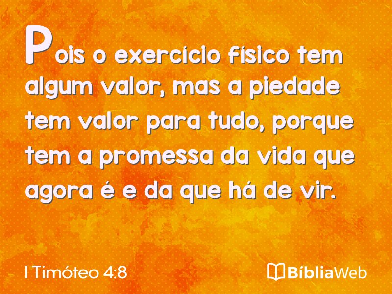 I Timóteo 4:8 em imagem para compartilhar