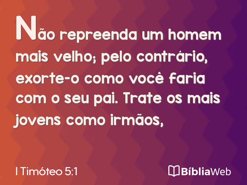 I Timóteo 5:1 em imagem para compartilhar