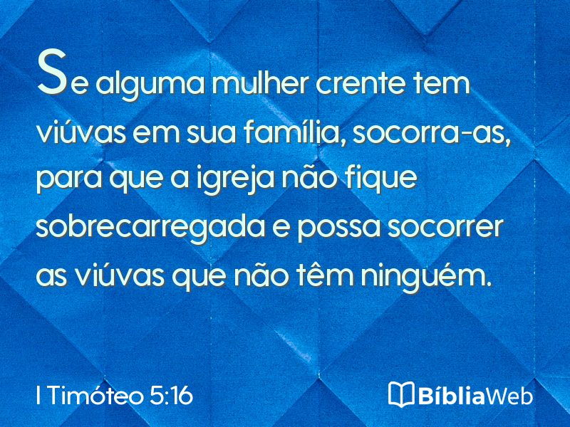 I Timóteo 5:16 em imagem para compartilhar