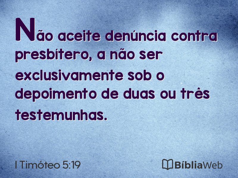 I Timóteo 5:19 em imagem para compartilhar