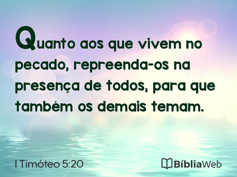 I Timóteo 5:20 em imagem para compartilhar
