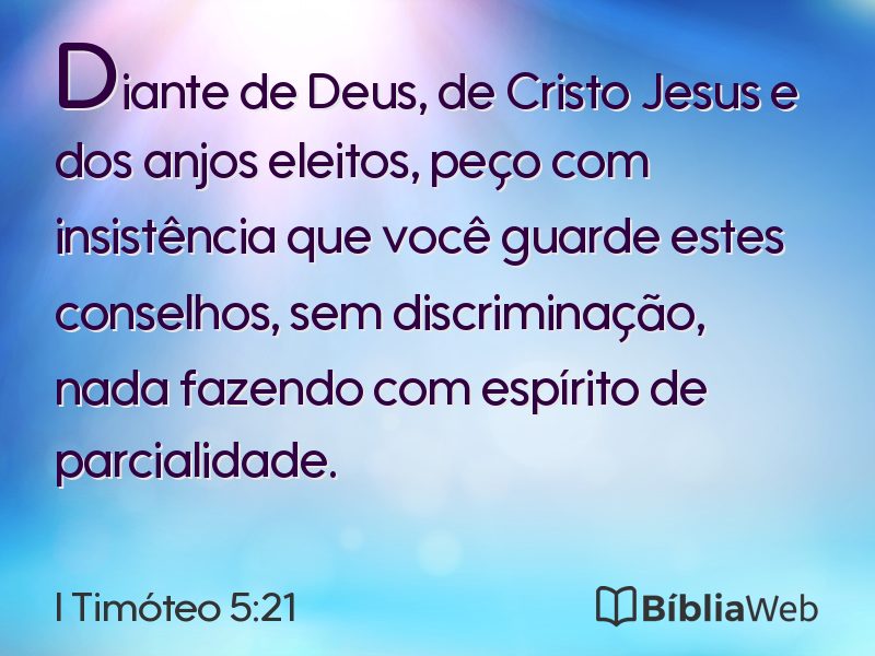I Timóteo 5:21 em imagem para compartilhar