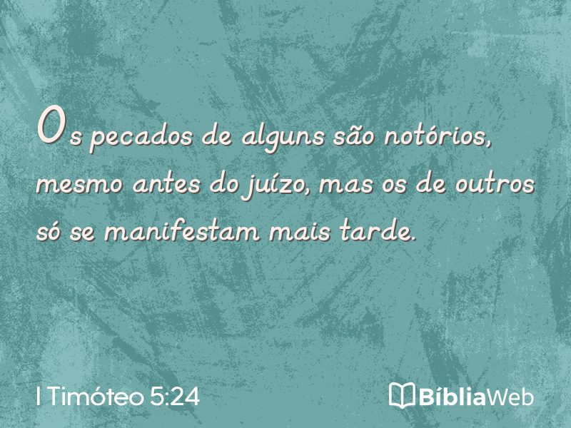 I Timóteo 5:24 em imagem para compartilhar