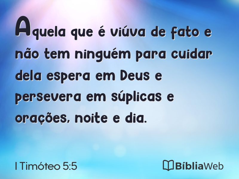 I Timóteo 5:5 em imagem para compartilhar