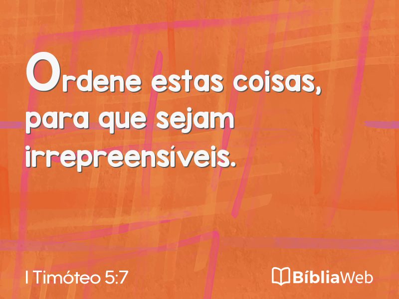 I Timóteo 5:7 em imagem para compartilhar