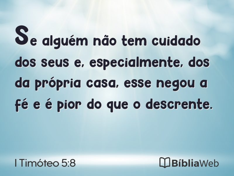 I Timóteo 5:8 em imagem para compartilhar
