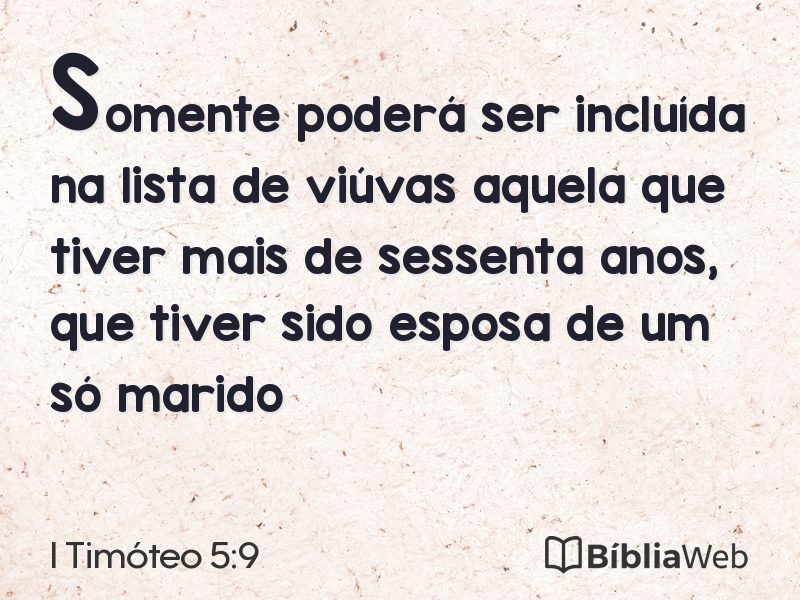 I Timóteo 5:9 em imagem para compartilhar