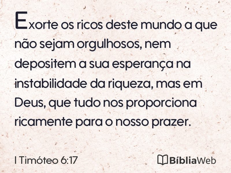 I Timóteo 6:17 em imagem para compartilhar