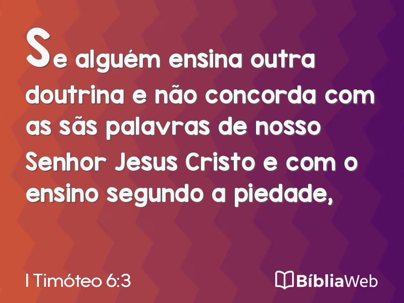 I Timóteo 6:3 em imagem para compartilhar