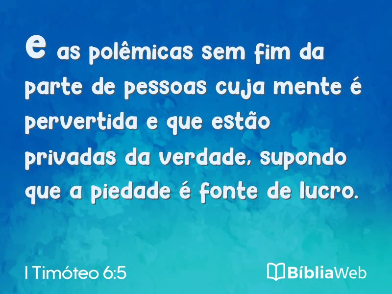 I Timóteo 6:5 em imagem para compartilhar