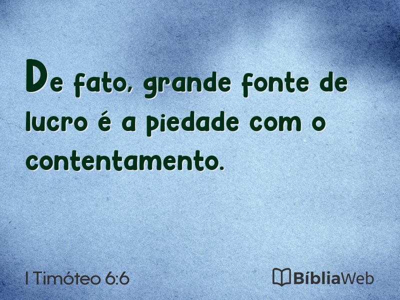 I Timóteo 6:6 em imagem para compartilhar