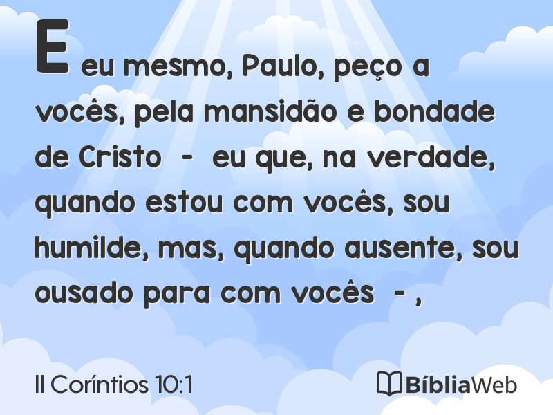 II Coríntios 10:1 em imagem para compartilhar