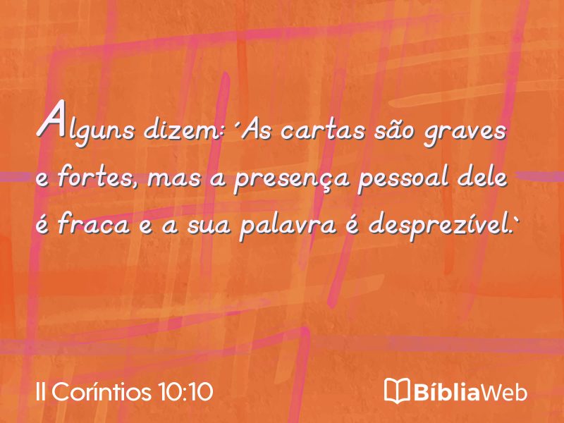 II Coríntios 10:10 em imagem para compartilhar