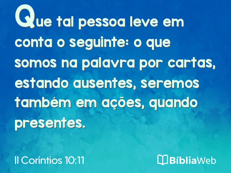 II Coríntios 10:11 em imagem para compartilhar