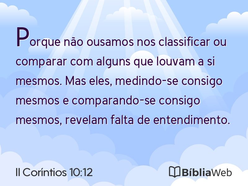 II Coríntios 10:12 em imagem para compartilhar