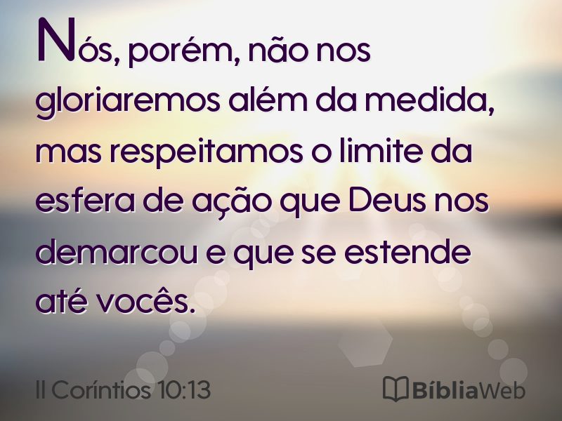 II Coríntios 10:13 em imagem para compartilhar