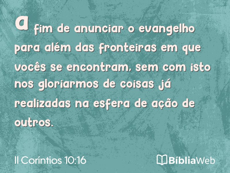 II Coríntios 10:16 em imagem para compartilhar