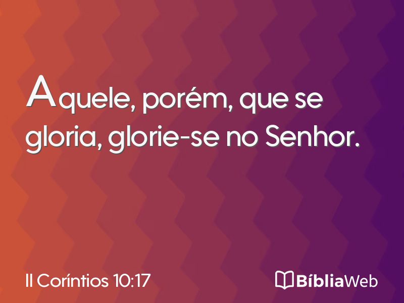 II Coríntios 10:17 em imagem para compartilhar