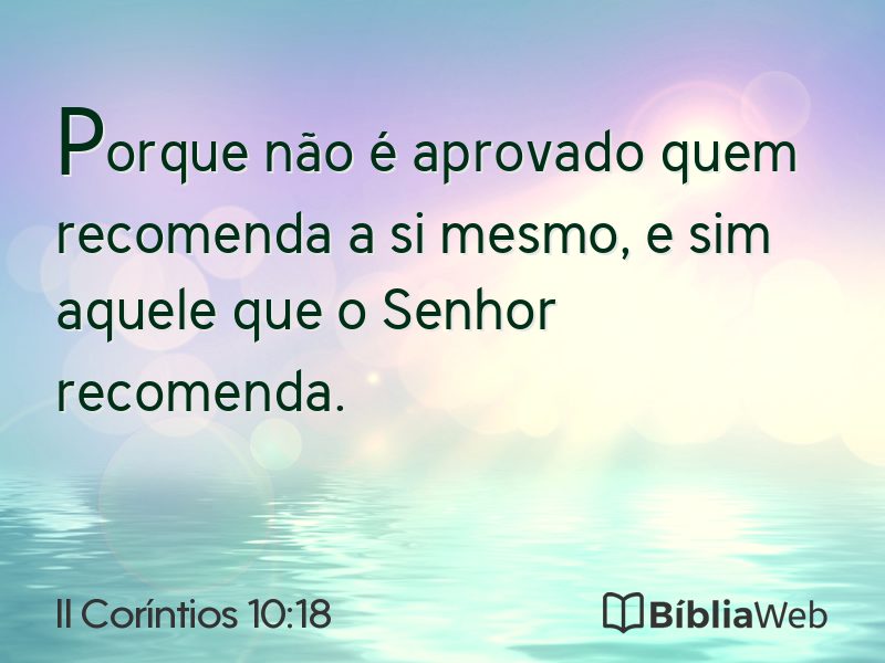 II Coríntios 10:18 em imagem para compartilhar