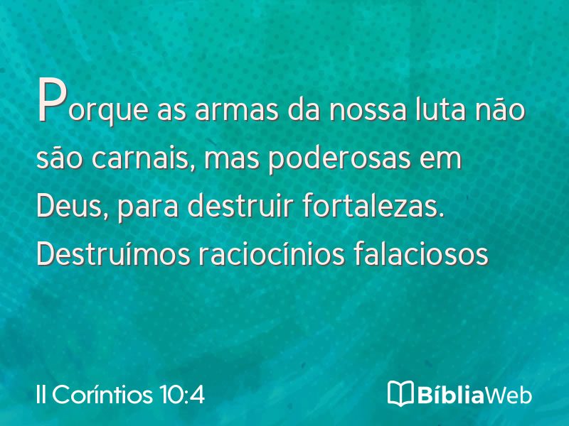 II Coríntios 10:4 em imagem para compartilhar
