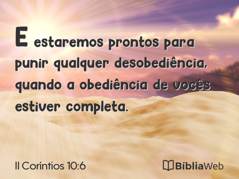 II Coríntios 10:6 em imagem para compartilhar