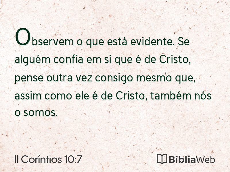 II Coríntios 10:7 em imagem para compartilhar