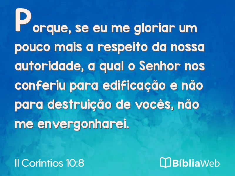 II Coríntios 10:8 em imagem para compartilhar