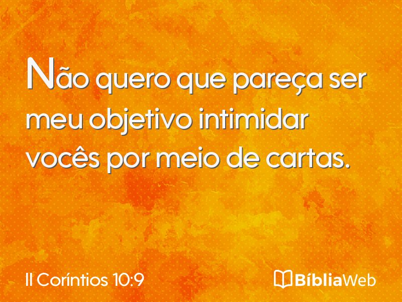 II Coríntios 10:9 em imagem para compartilhar