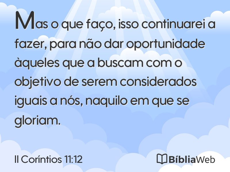 II Coríntios 11:12 em imagem para compartilhar