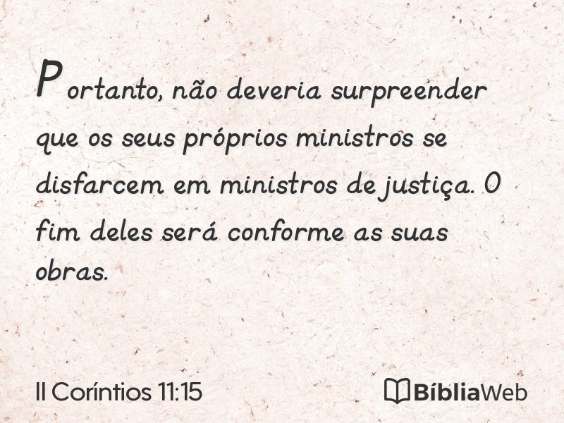 II Coríntios 11:15 em imagem para compartilhar