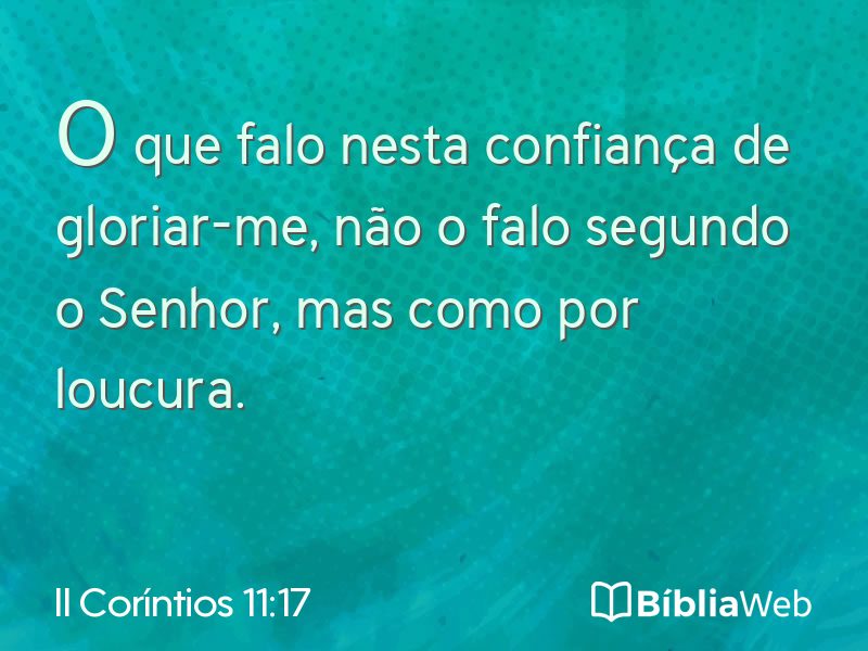II Coríntios 11:17 em imagem para compartilhar