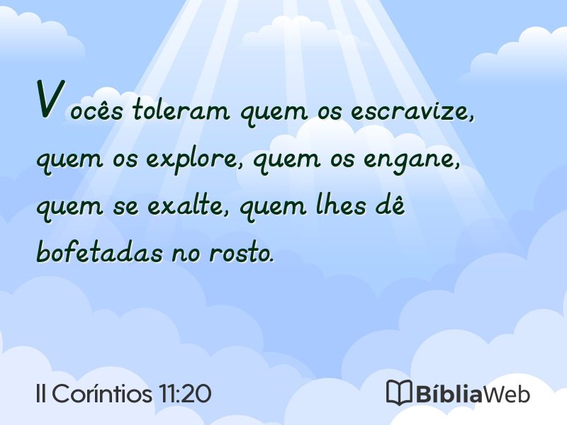 II Coríntios 11:20 em imagem para compartilhar