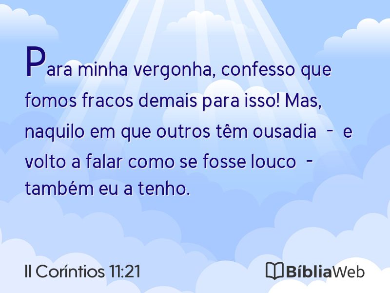 II Coríntios 11:21 em imagem para compartilhar