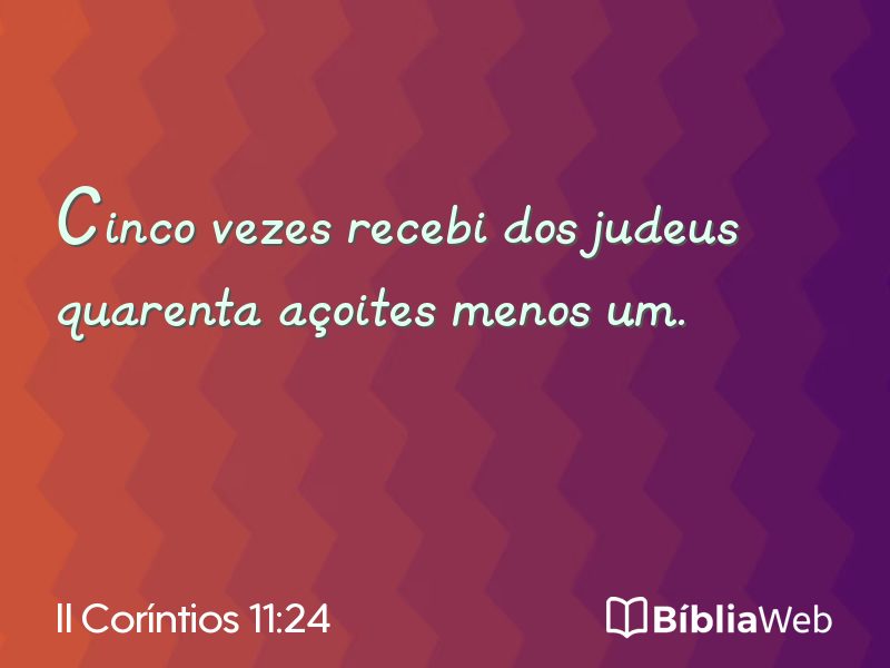 II Coríntios 11:24 em imagem para compartilhar