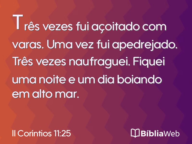 II Coríntios 11:25 em imagem para compartilhar