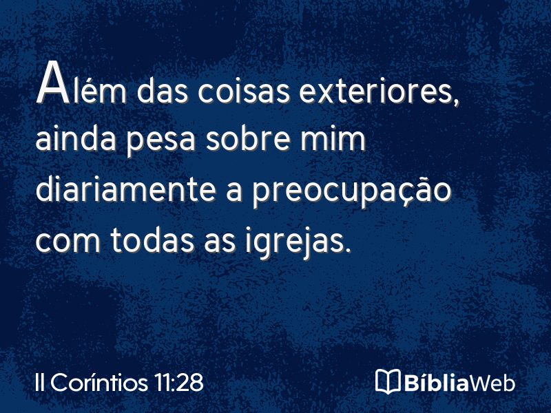 II Coríntios 11:28 em imagem para compartilhar