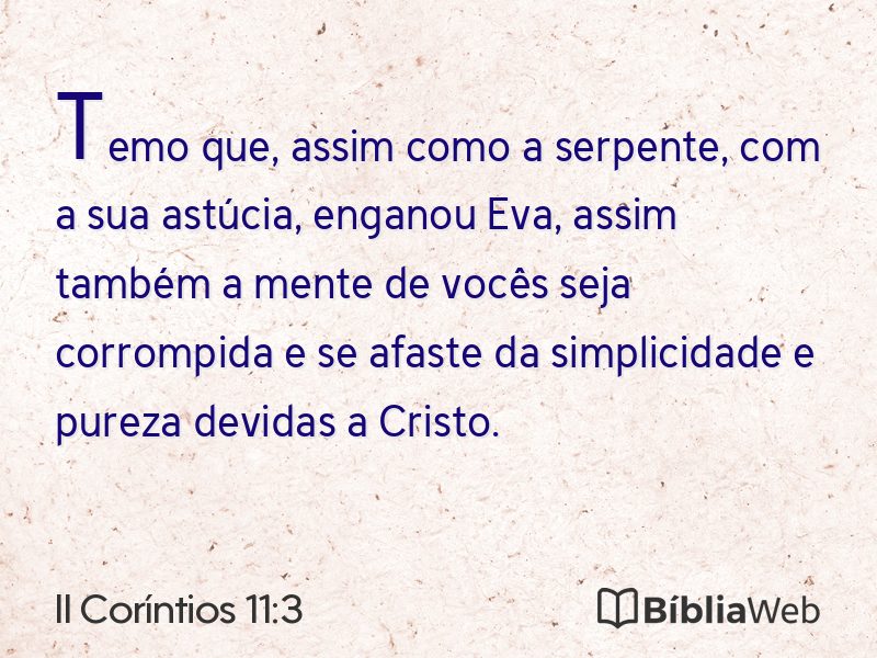 II Coríntios 11:3 em imagem para compartilhar