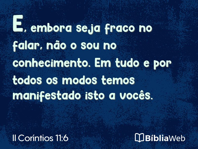 II Coríntios 11:6 em imagem para compartilhar