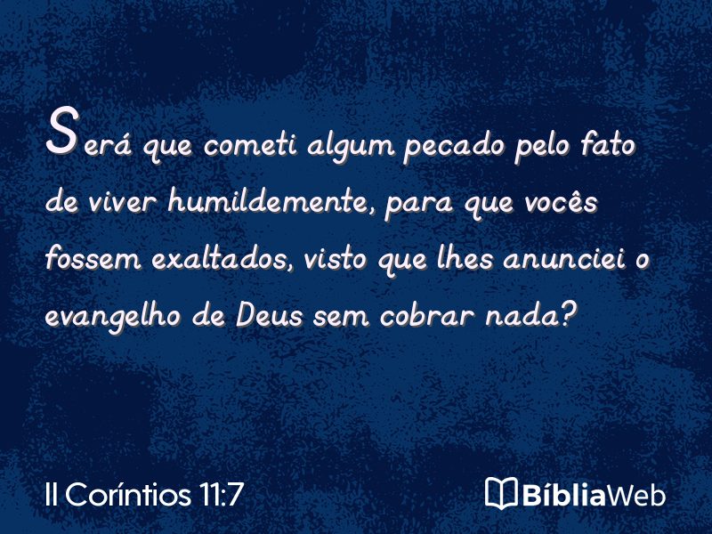 II Coríntios 11:7 em imagem para compartilhar