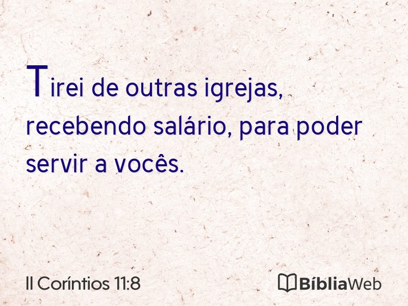 II Coríntios 11:8 em imagem para compartilhar