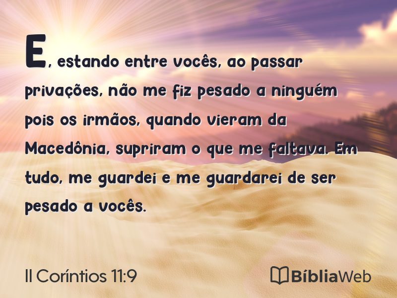 II Coríntios 11:9 em imagem para compartilhar