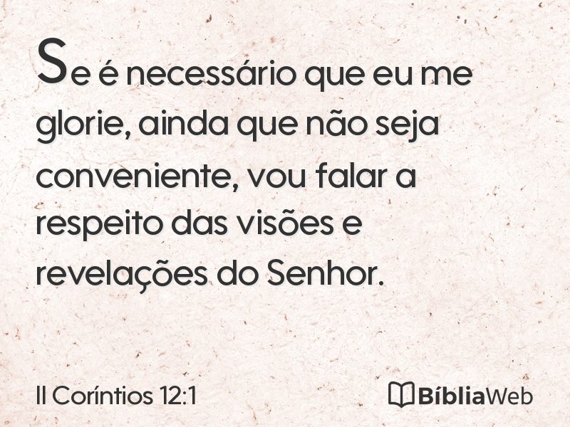 II Coríntios 12:1 em imagem para compartilhar