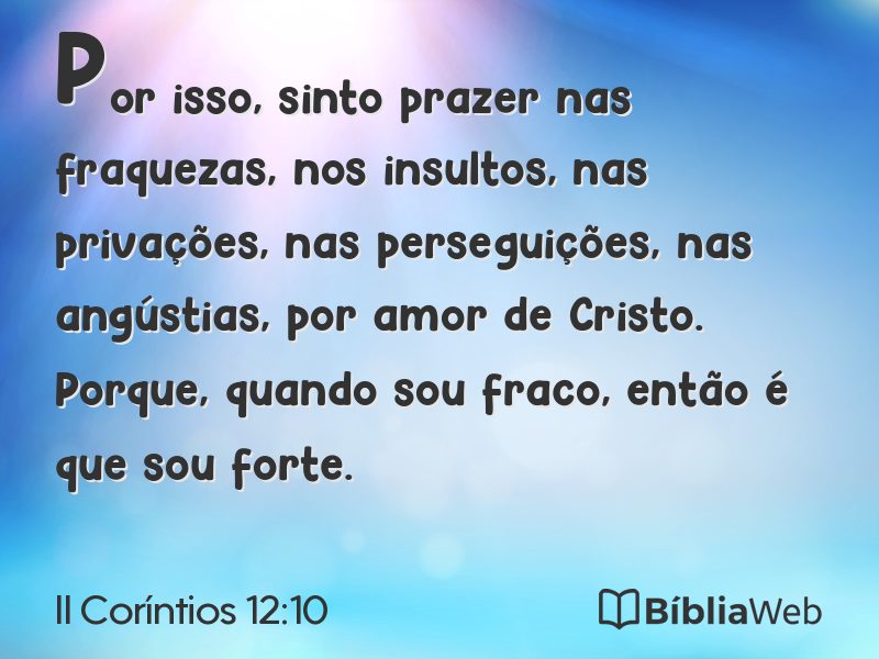II Coríntios 12:10 em imagem para compartilhar
